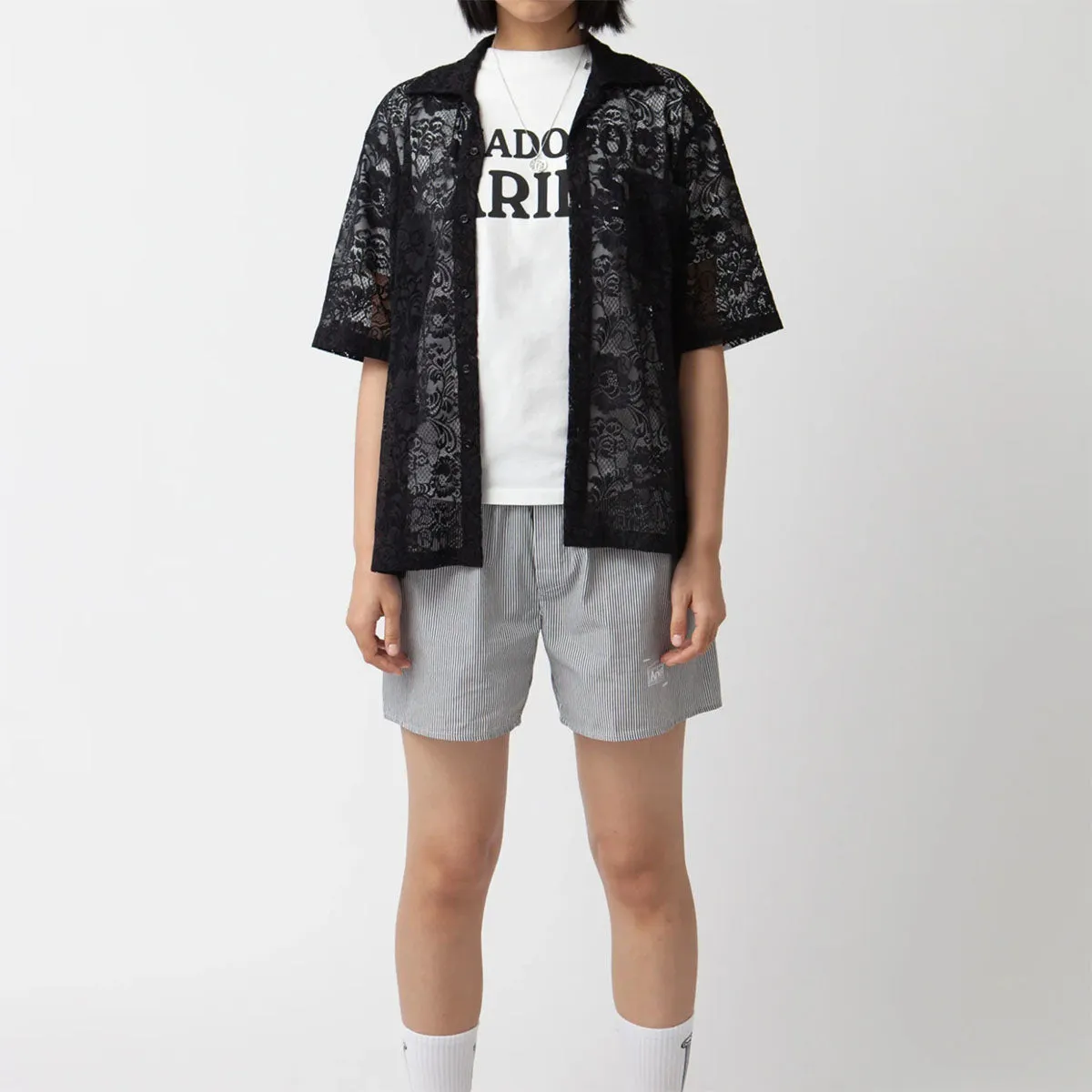 Aries Lace Hawaiian Shirt Black