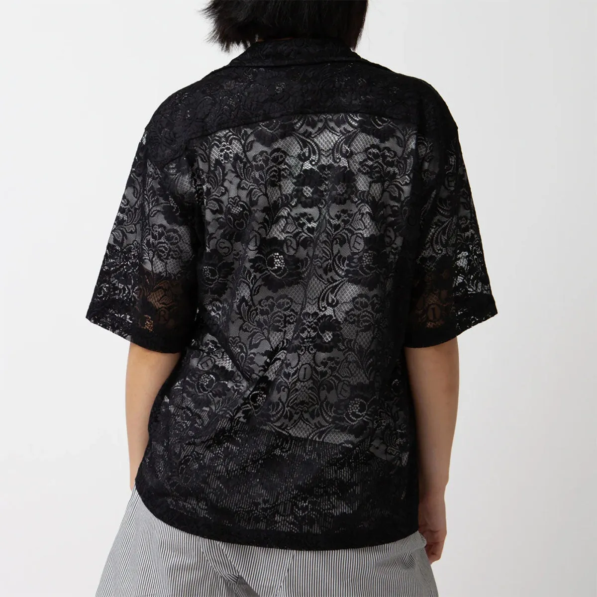 Aries Lace Hawaiian Shirt Black