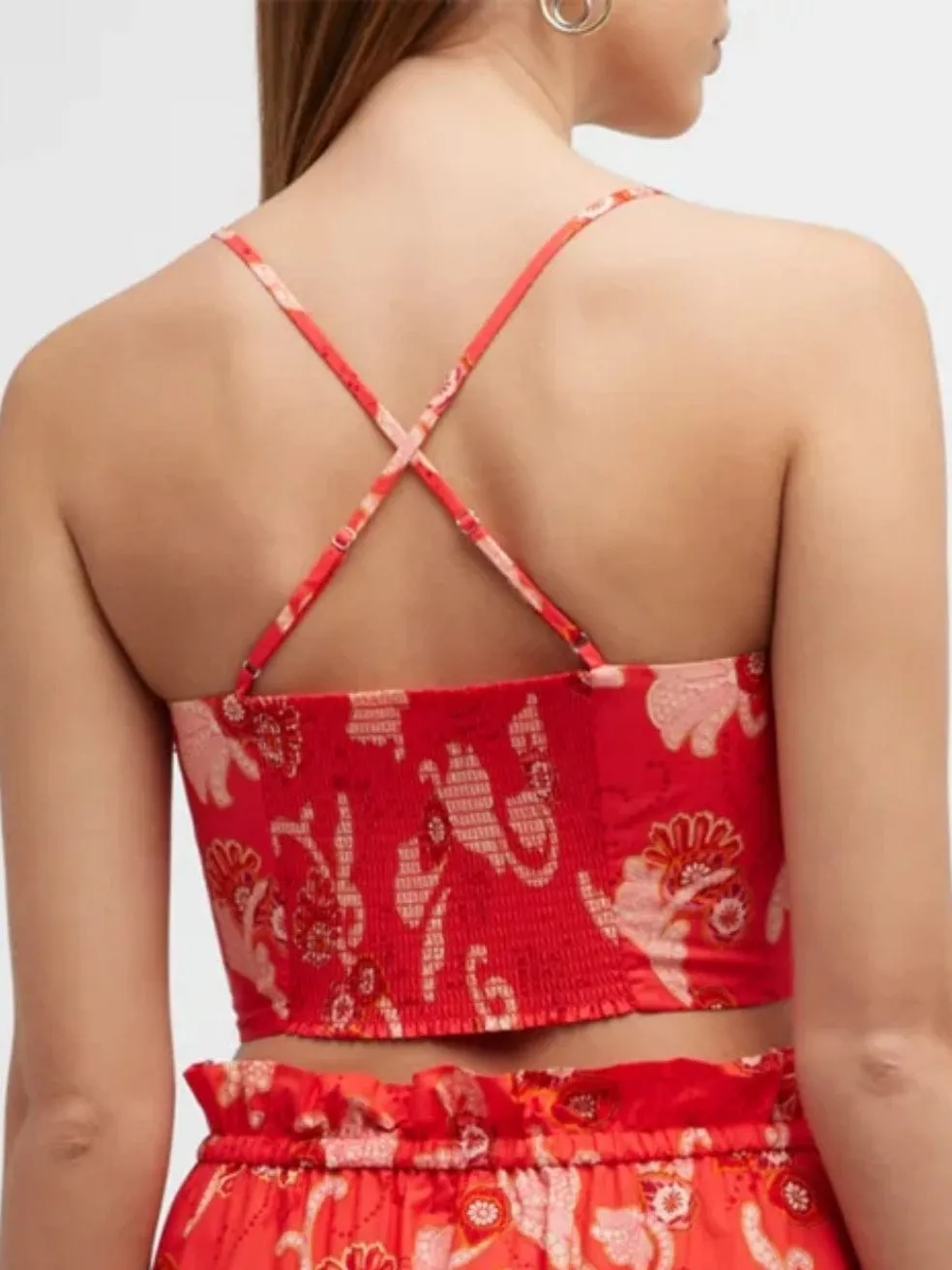 Arit Floral Ruched Crop Top in Calla Multi