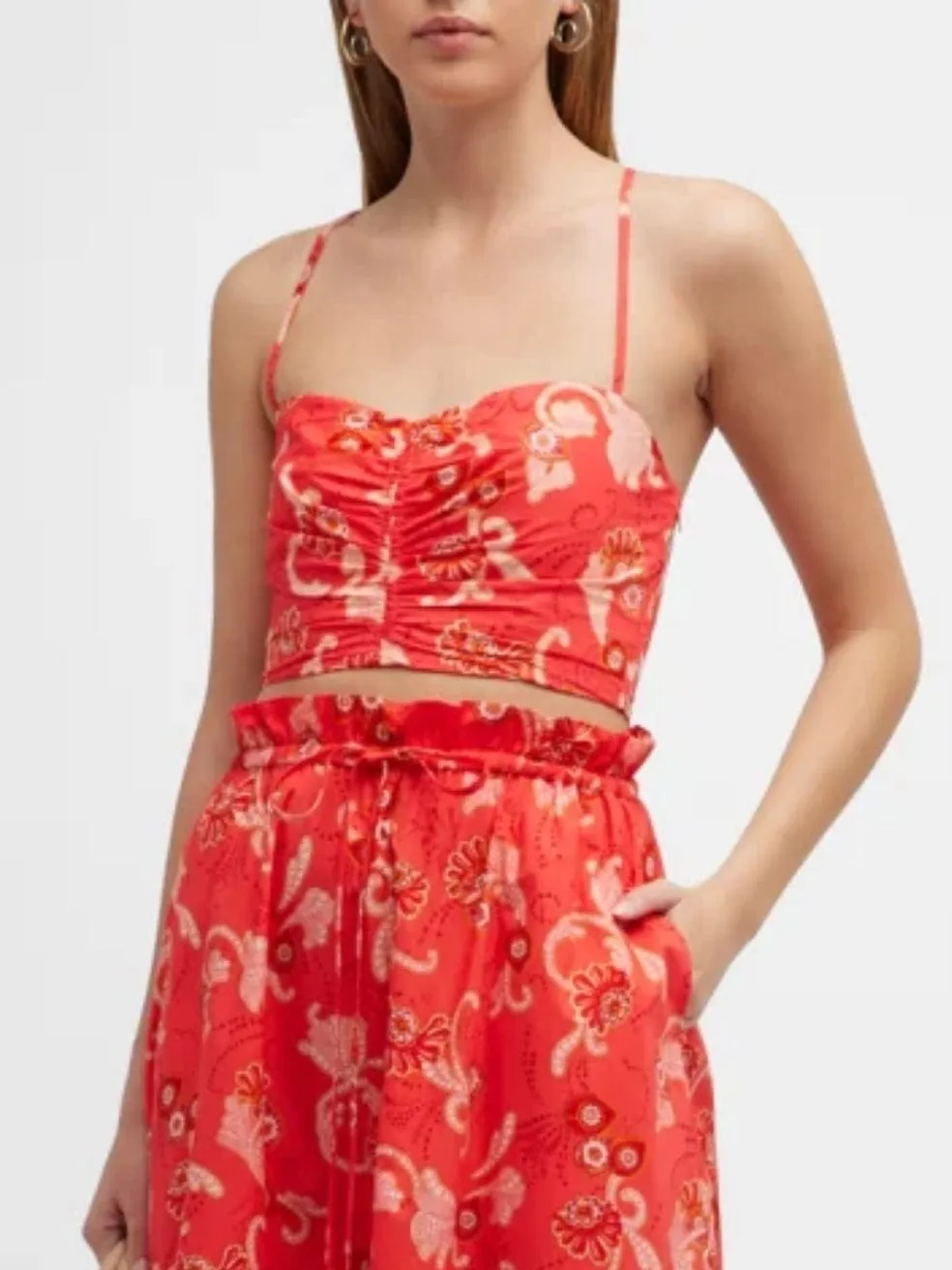Arit Floral Ruched Crop Top in Calla Multi