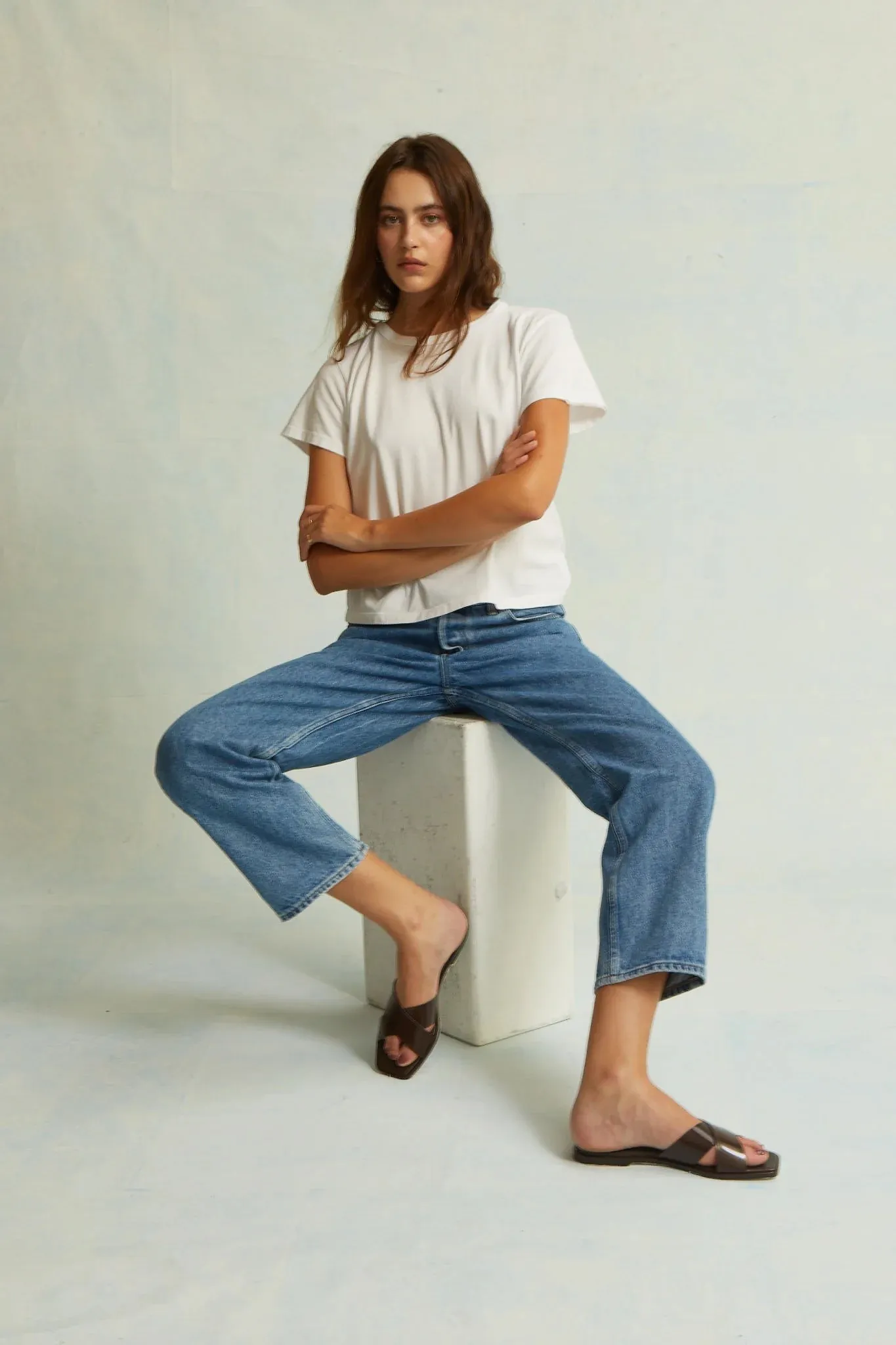 Asj11 White Boxy Tee