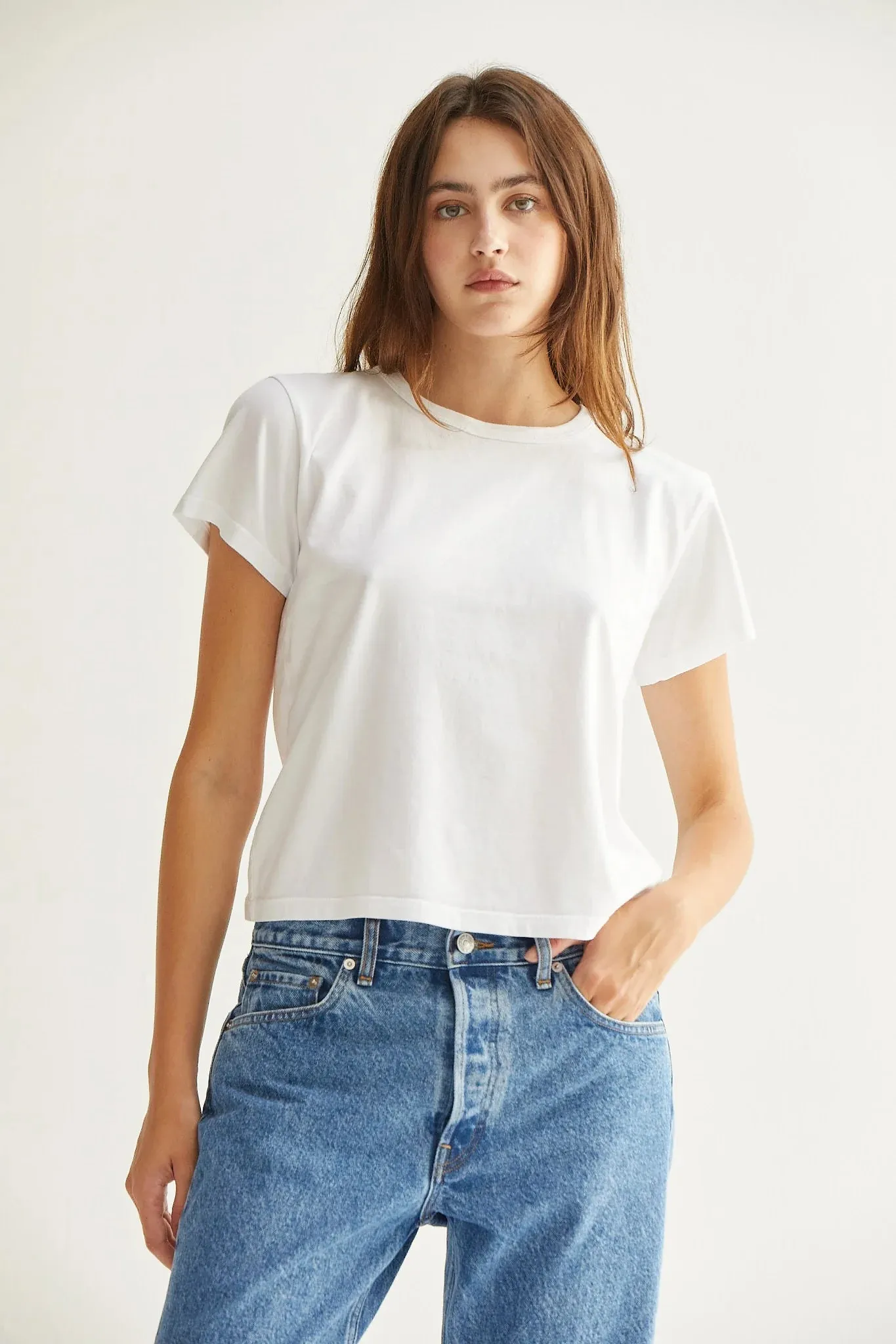 Asj11 White Boxy Tee