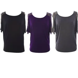 August Silk Women's Chainlink Detail Dolman Sleeve Blouse NWT $58