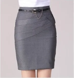 Autumn Winter Women Skirts Office Formal Pencil Skirts Casual Sexy Slim High Waist Knee-Length Midi Skirt Saia Plus Size