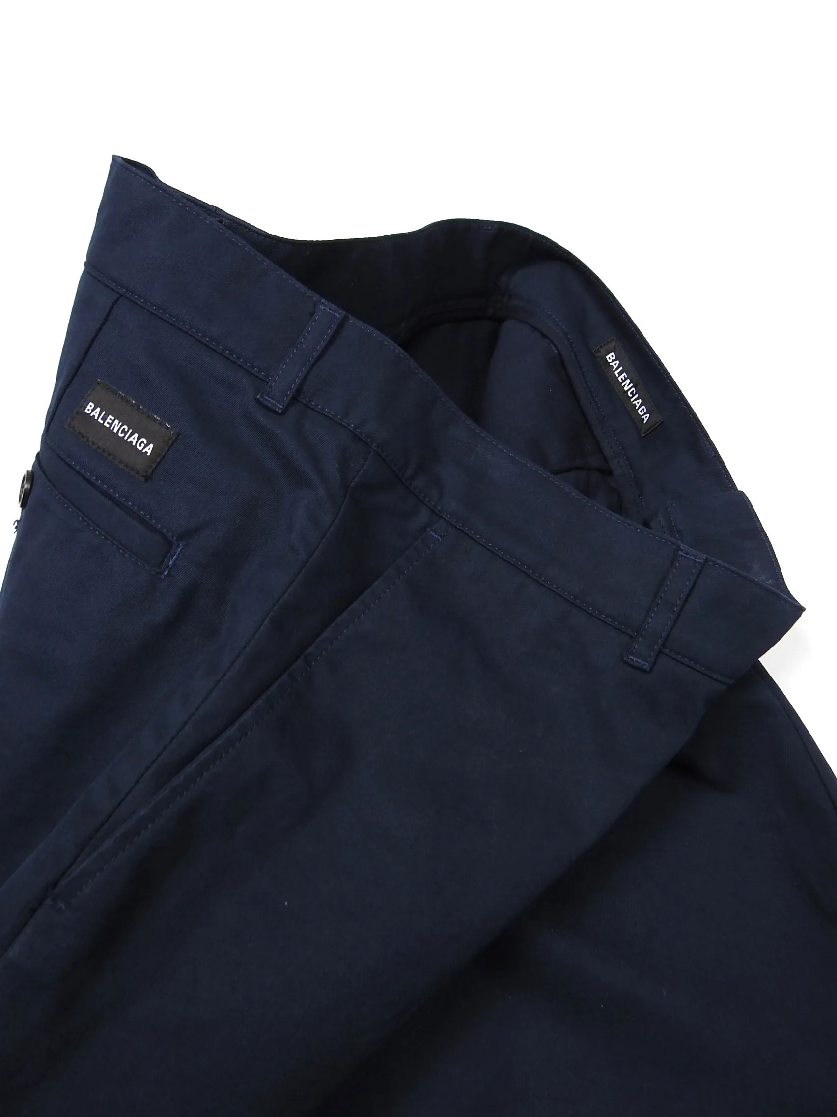 Balenciaga Navy Wide Leg Pants Size 46