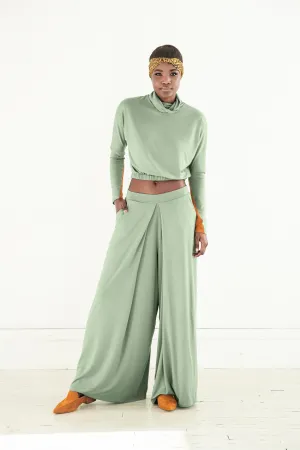 Bamboo Pleated Palazzo Pant