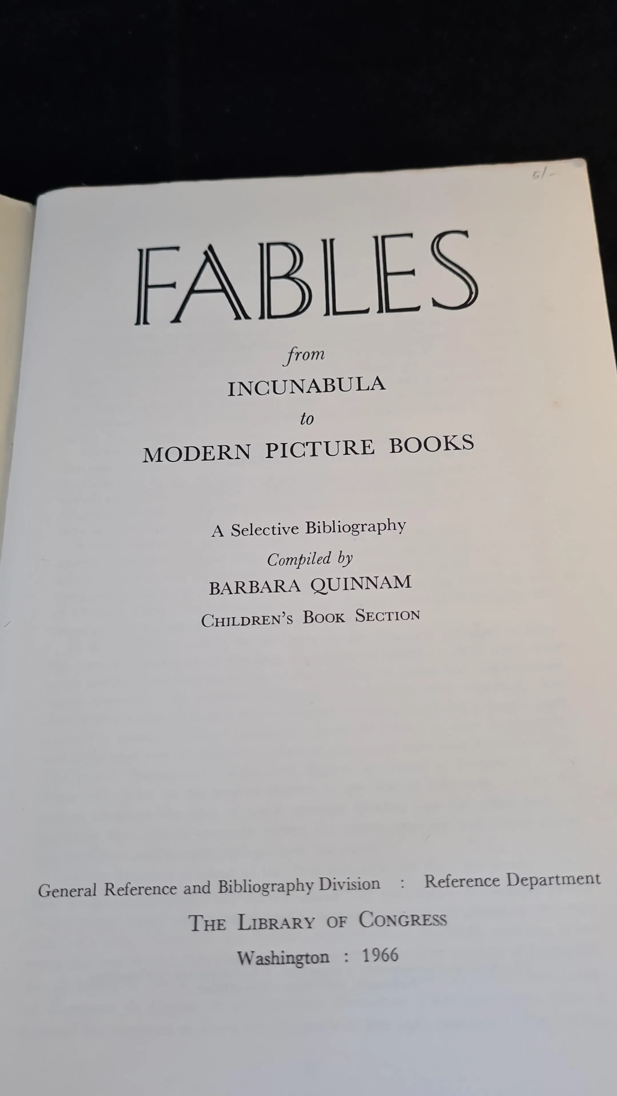 Barbara Quinnam - Fables, The Library of Congress, 1966