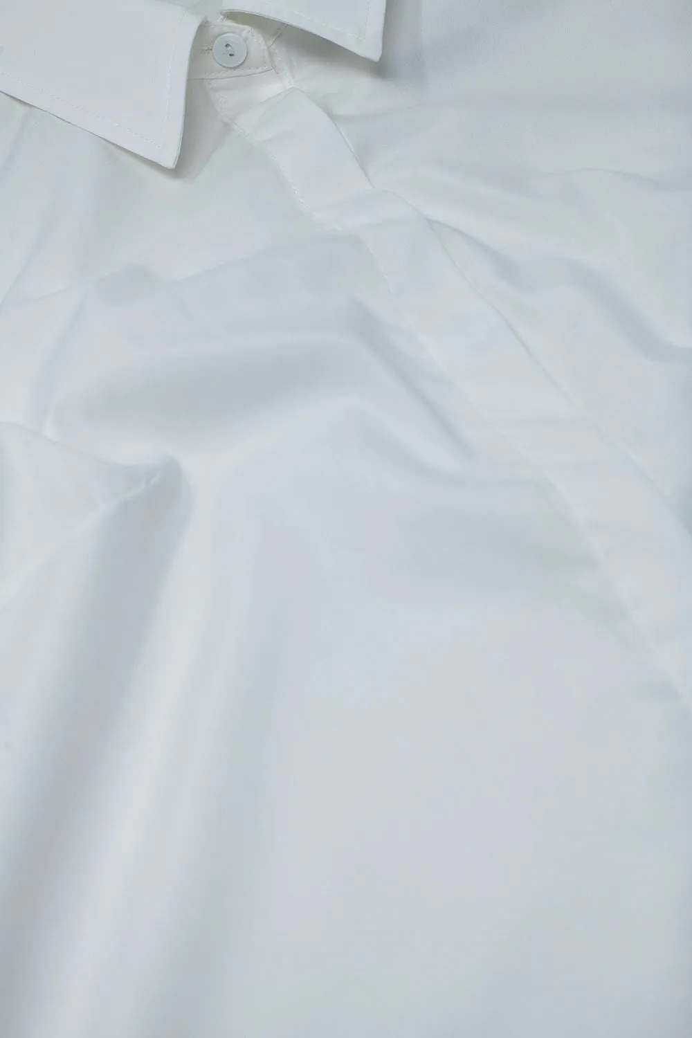 Basic poplin White shirt with balloon long sleeves