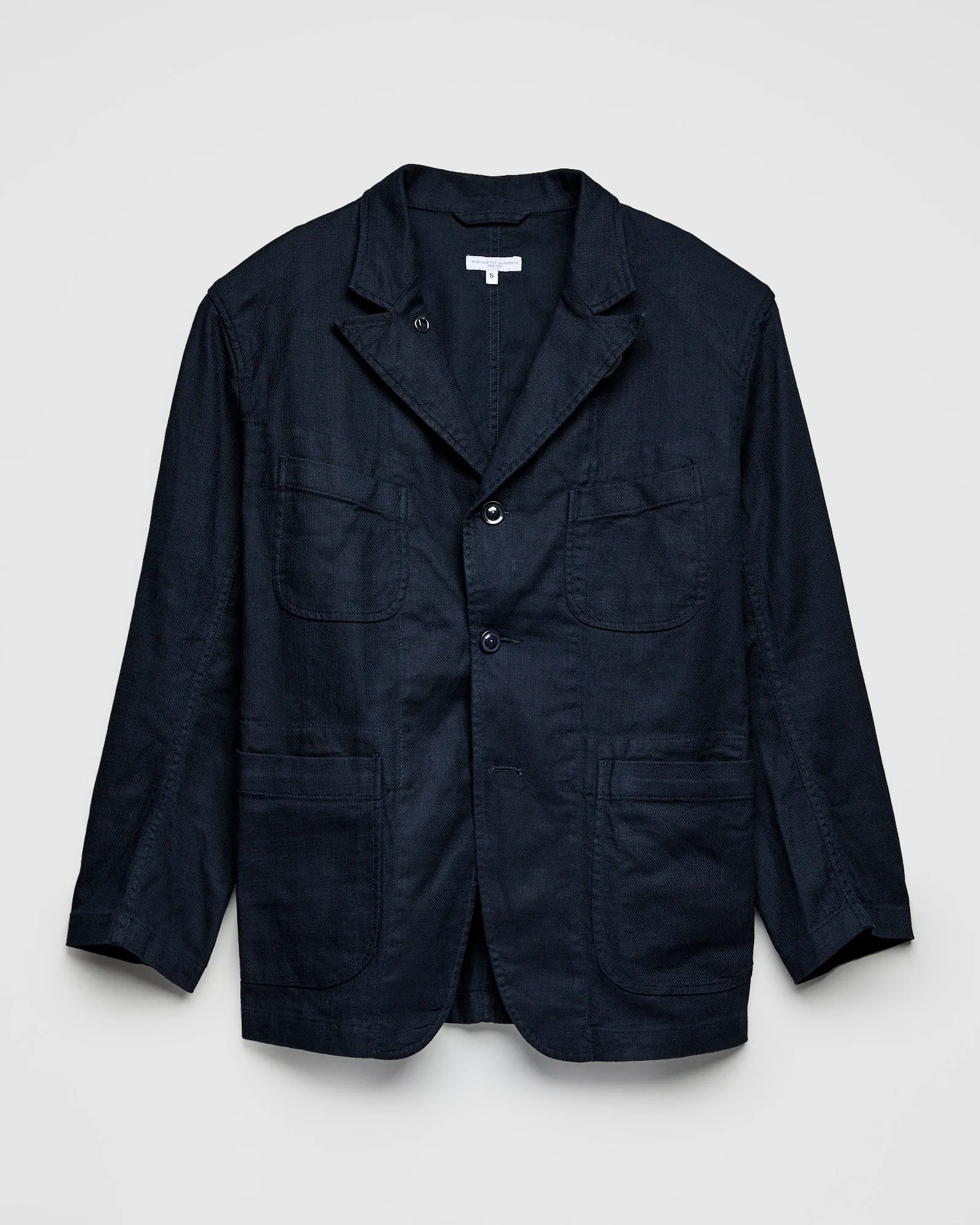 Bedford Jacket in Dark Navy Cotton Linen Java Cloth