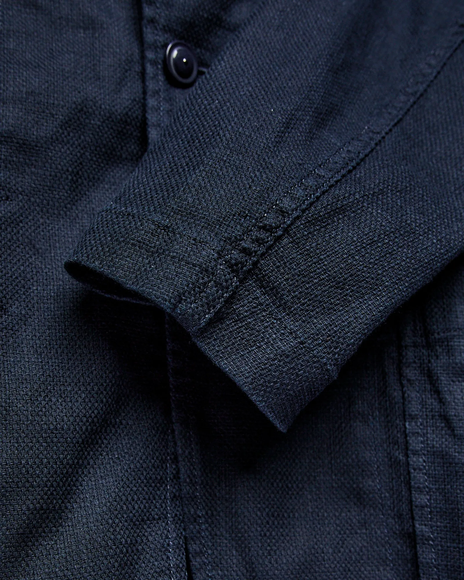 Bedford Jacket in Dark Navy Cotton Linen Java Cloth