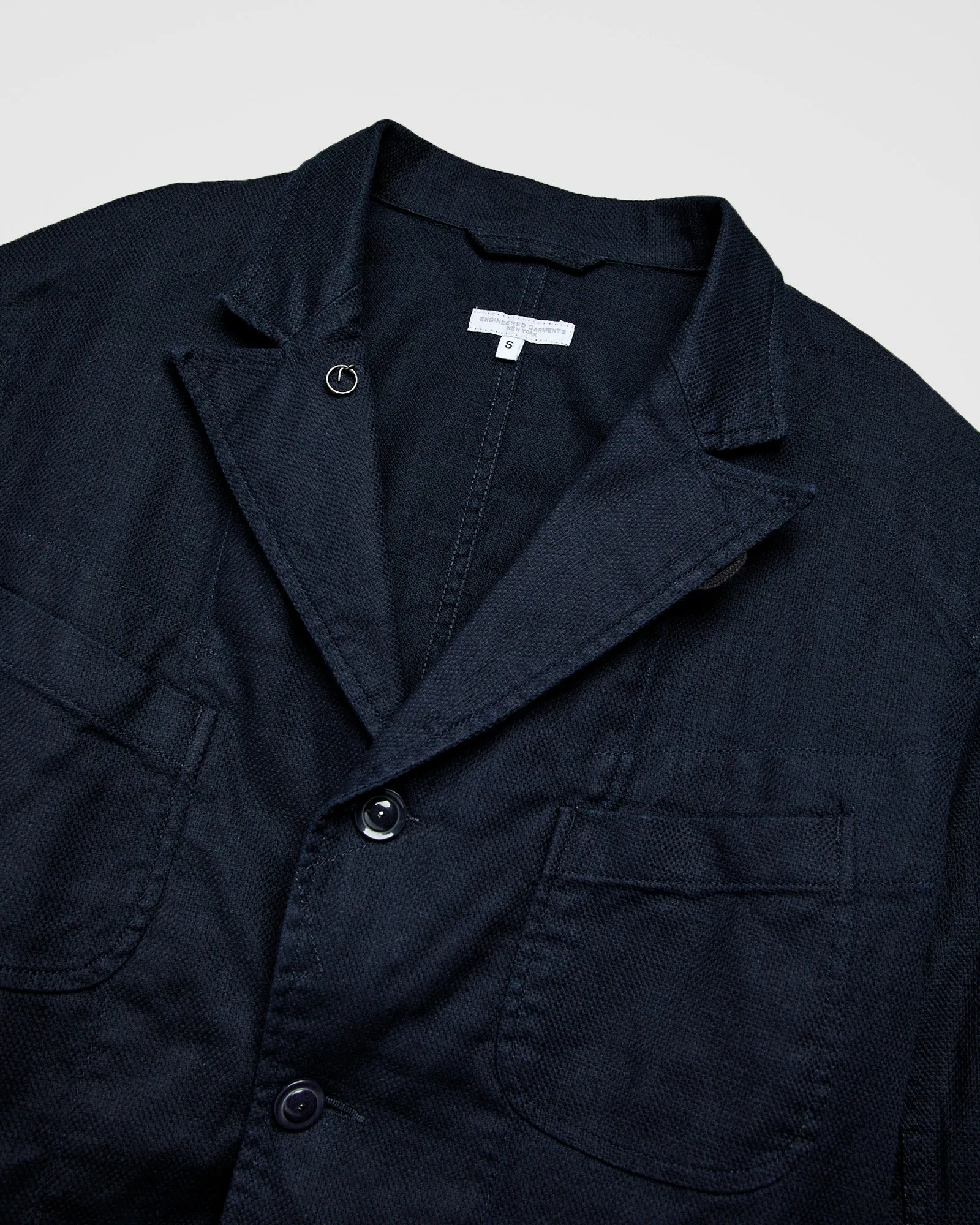 Bedford Jacket in Dark Navy Cotton Linen Java Cloth