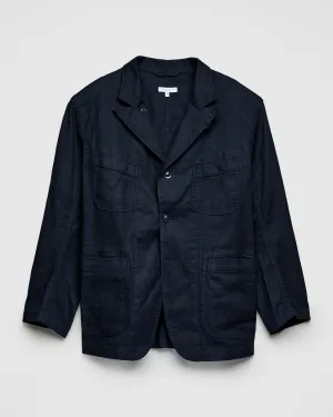 Bedford Jacket in Dark Navy Cotton Linen Java Cloth