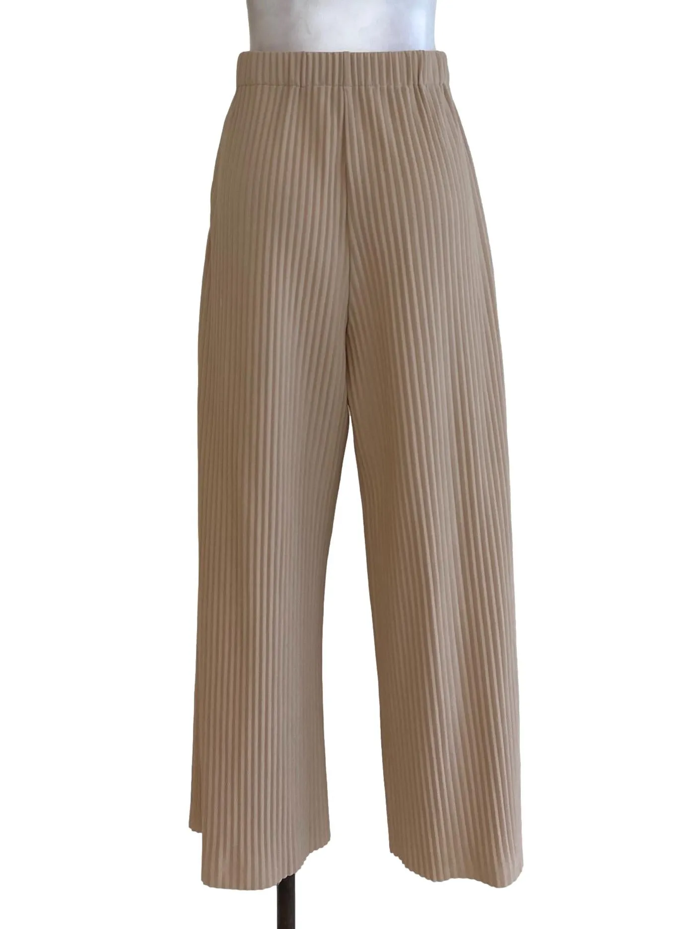 Beige Pleated Pants
