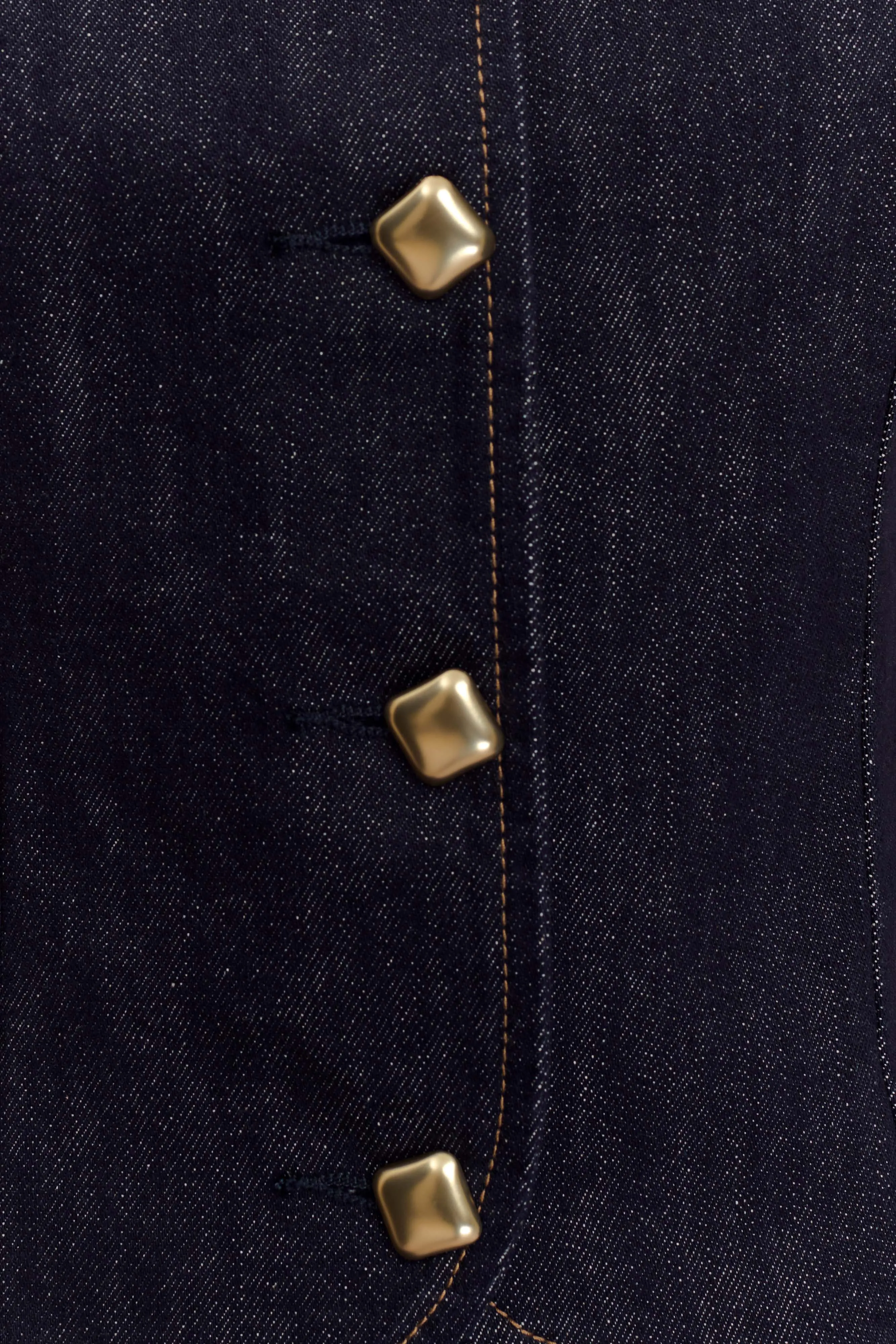 Bethany Short Sleeve Buttoned Denim Top - Washed Indigo Blue
