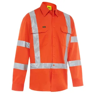 Bisley - X Taped Biomotion Hi Vis Cool Lightweight Drill L/S Shirt (Orange)