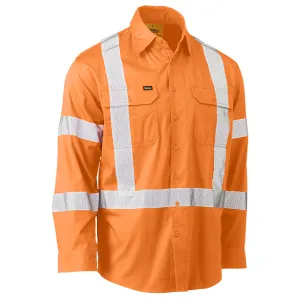 Bisley - X Taped Biomotion Hi Vis Cool Lightweight Drill L/S Shirt (Rail Orange)