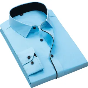Black button turn down collar long sleeve