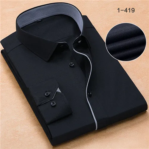 Black button turn down collar long sleeve