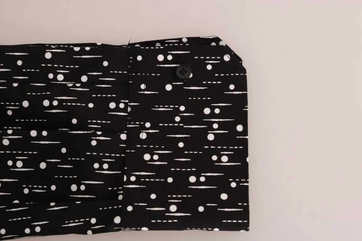 Black Floral Embroiderd GOLD SLIM Shirt
