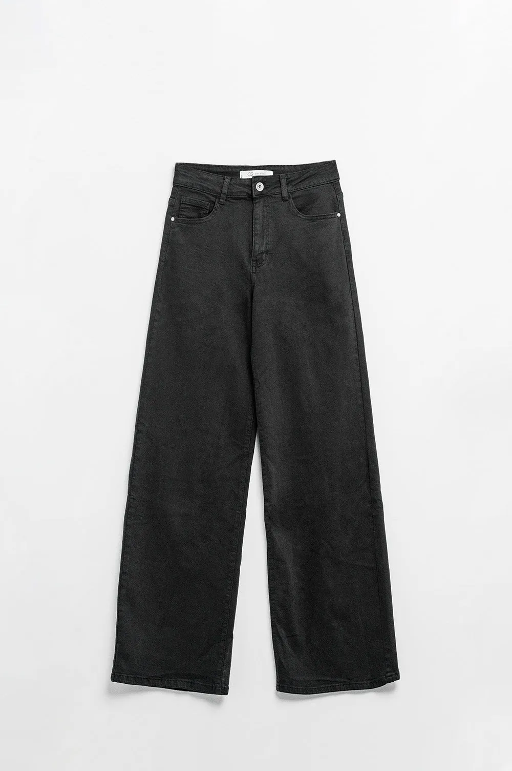 Black high-waisted wide-leg pants