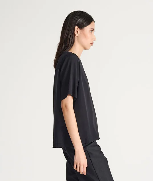 black silk t-shirt