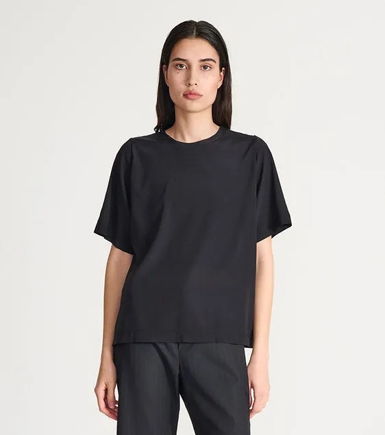 black silk t-shirt