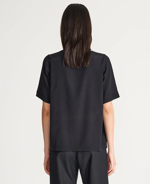black silk t-shirt