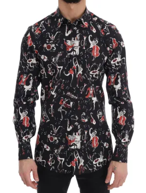 Black Slim Fit GOLD Jazz Shirt