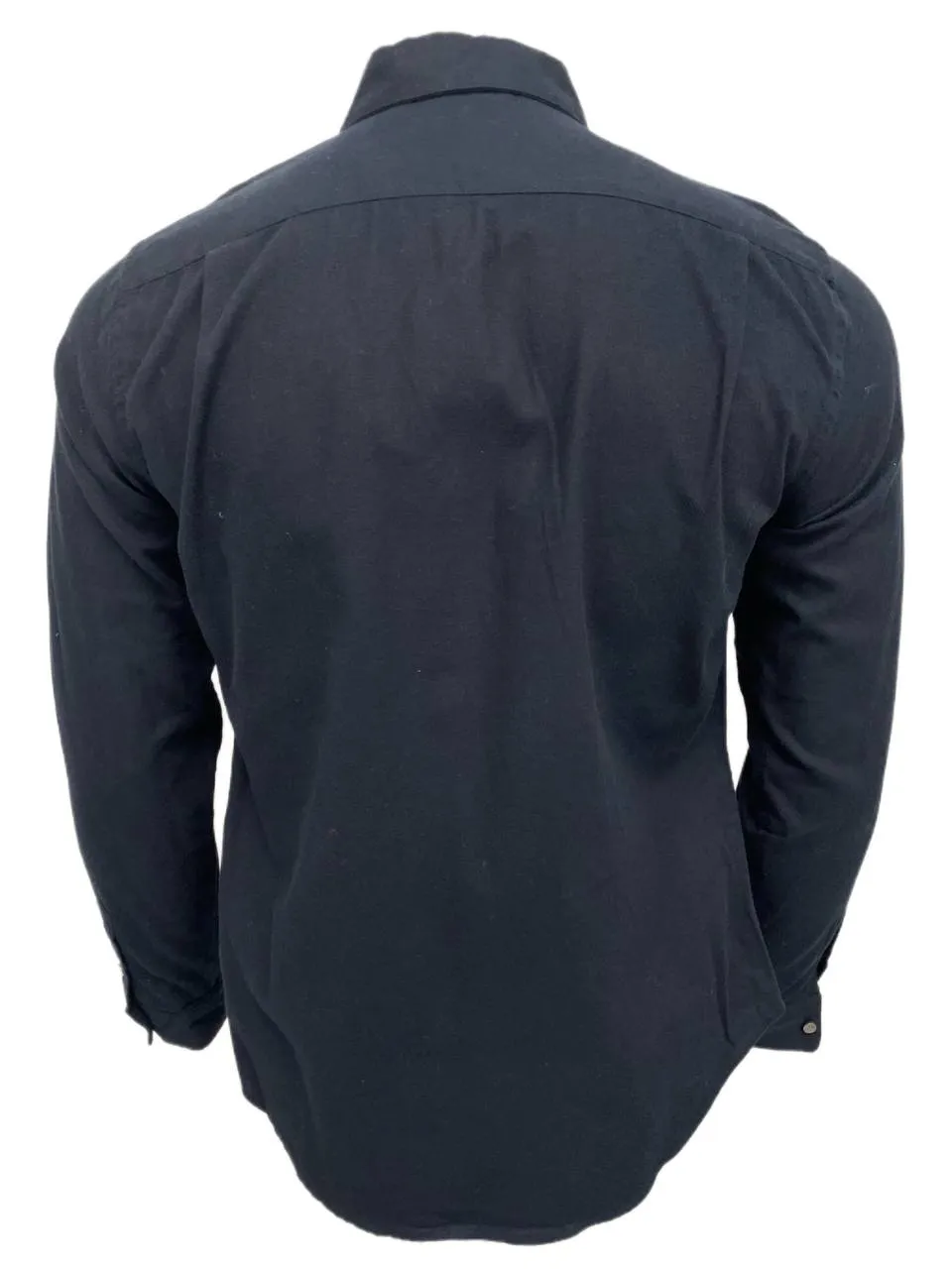 BLK DNM Men's Black Long Sleeve Cotton Button Up Shirt 75 Size L NWT
