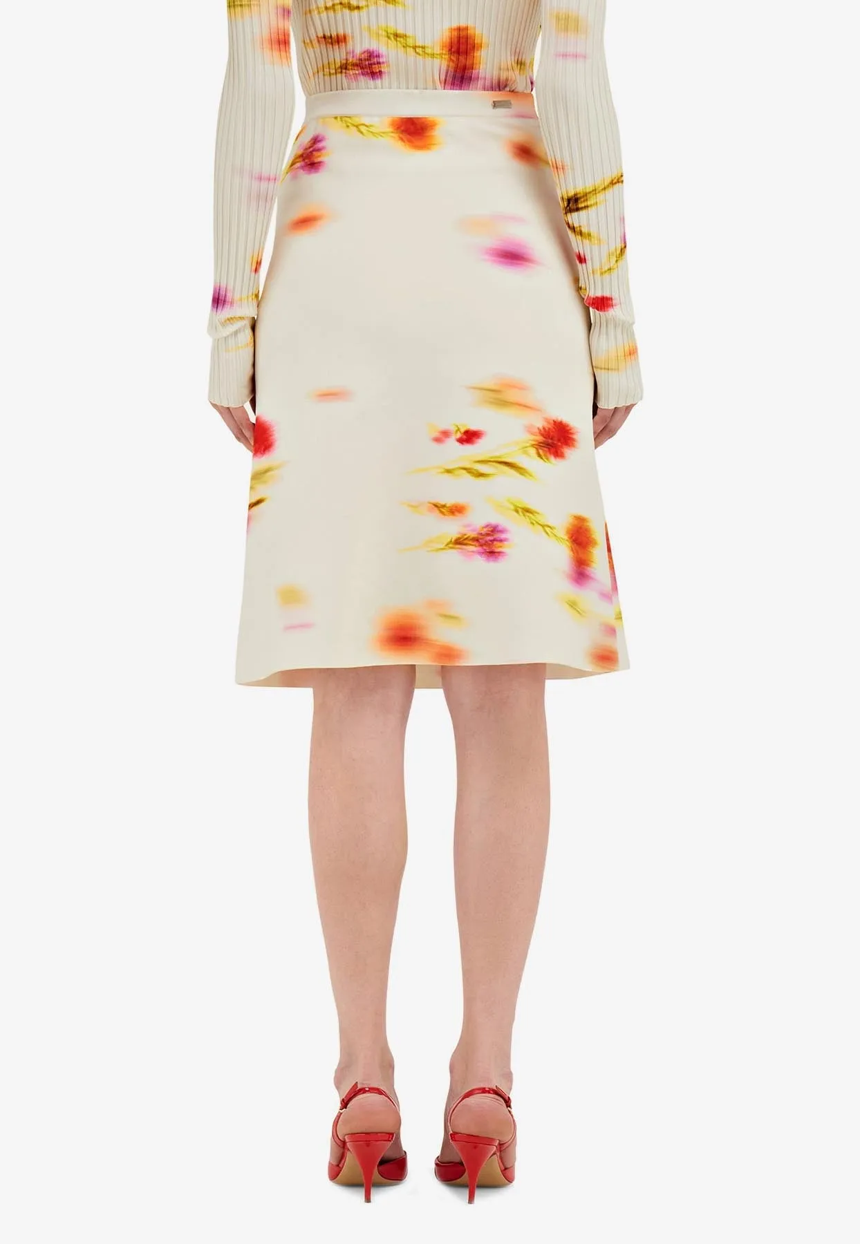 Blossom Print Knee-Length Skirt