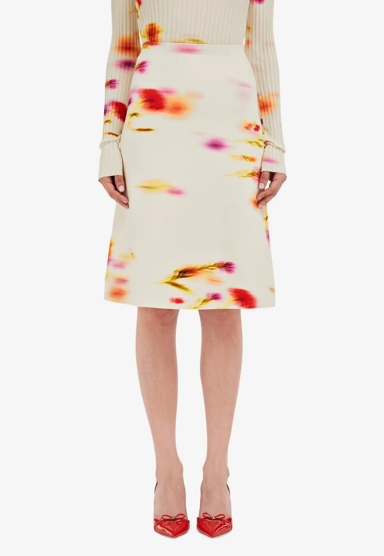 Blossom Print Knee-Length Skirt