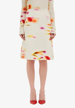 Blossom Print Knee-Length Skirt
