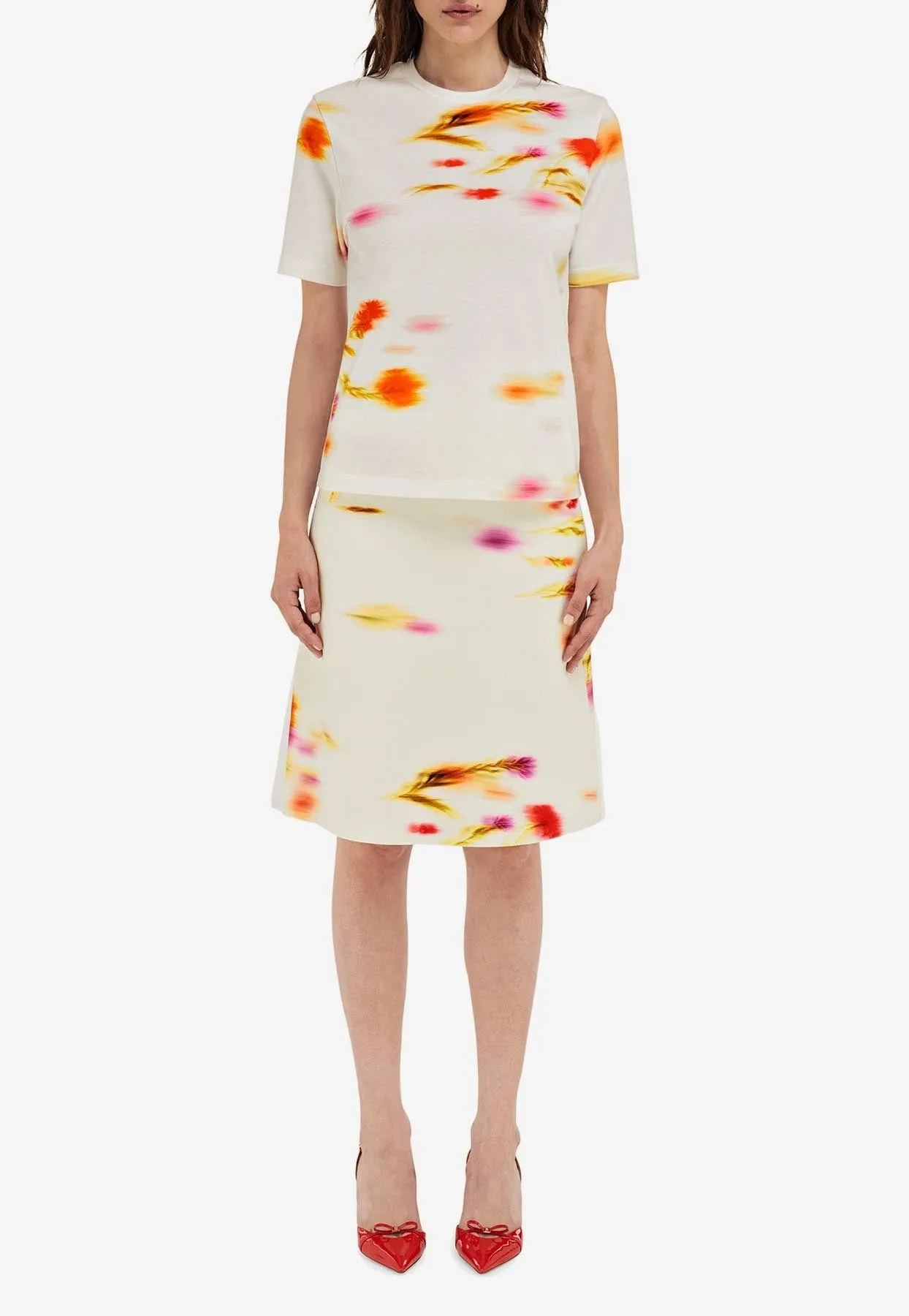 Blossom Print Knee-Length Skirt