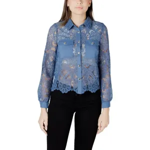 Blue Lace Button Down Shirt