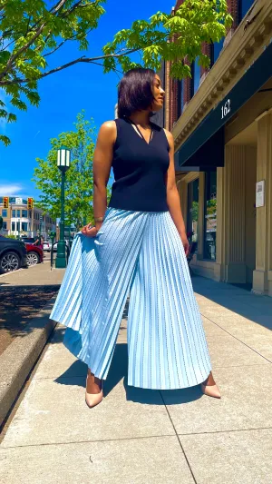 Blue Plisse' Pants