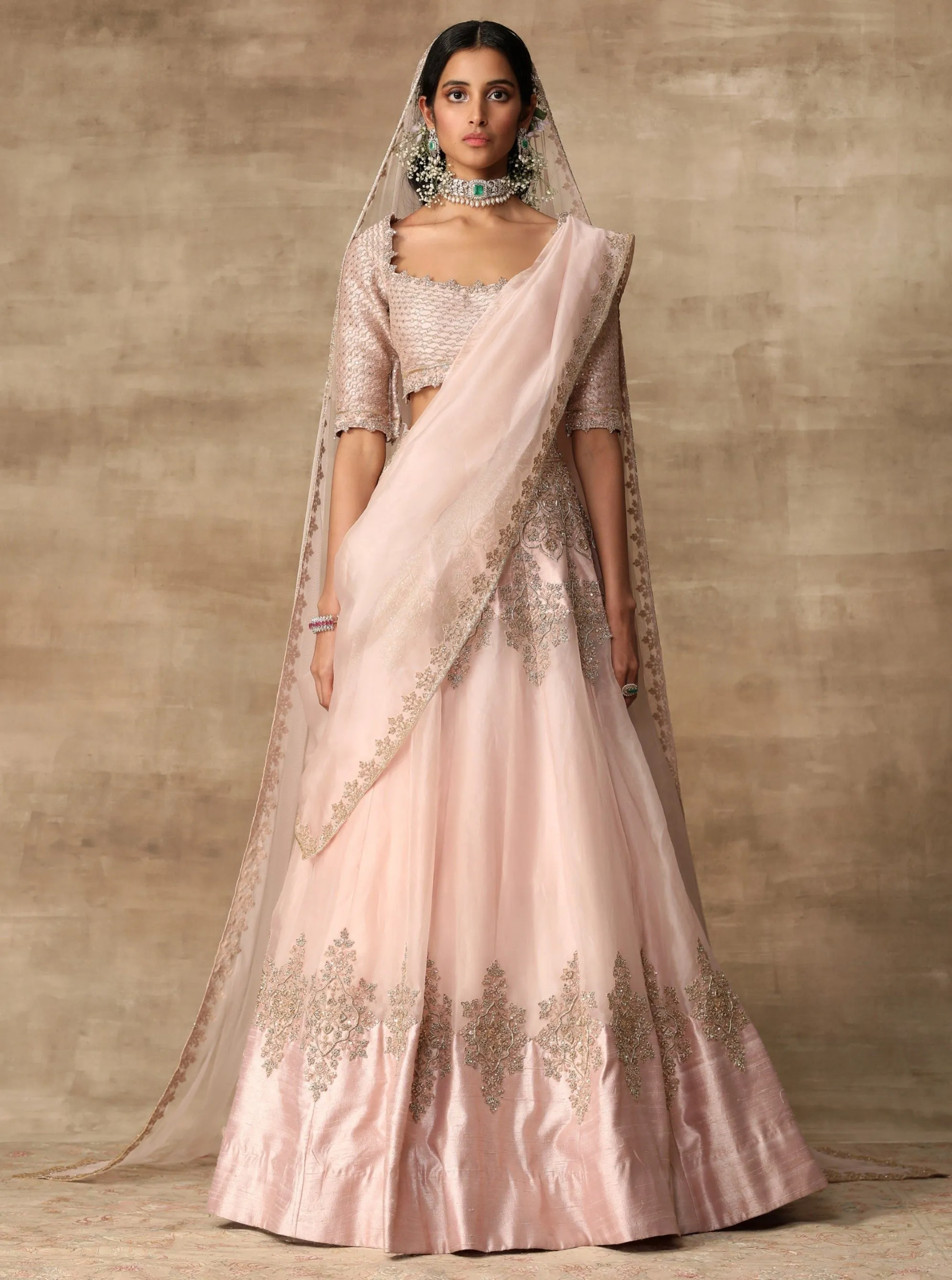 Blush Pink Embroidered Lehenga Set