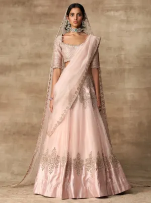 Blush Pink Embroidered Lehenga Set