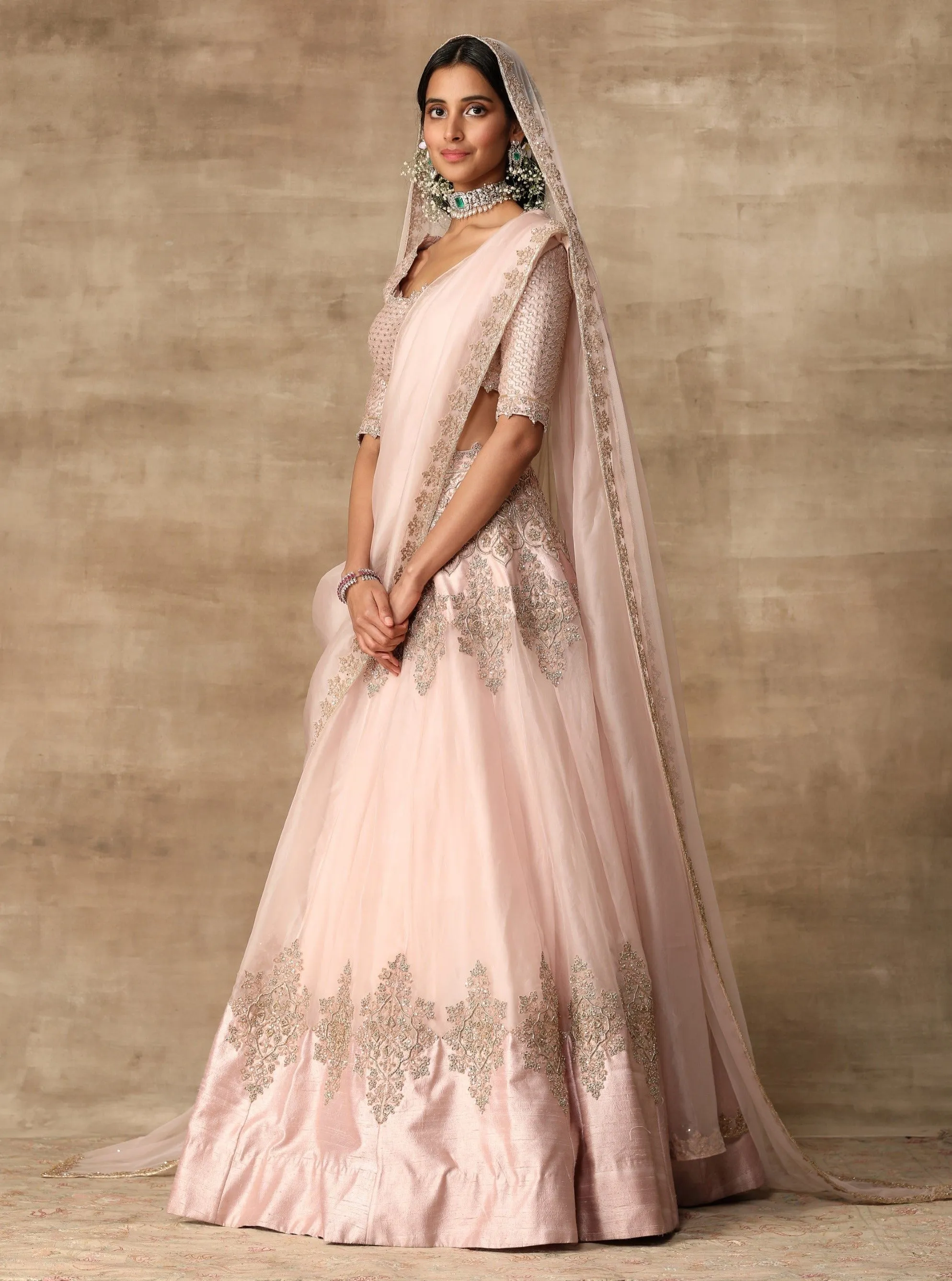 Blush Pink Embroidered Lehenga Set