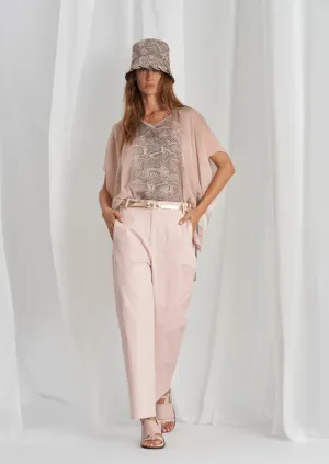 Blush relaxed trousers
