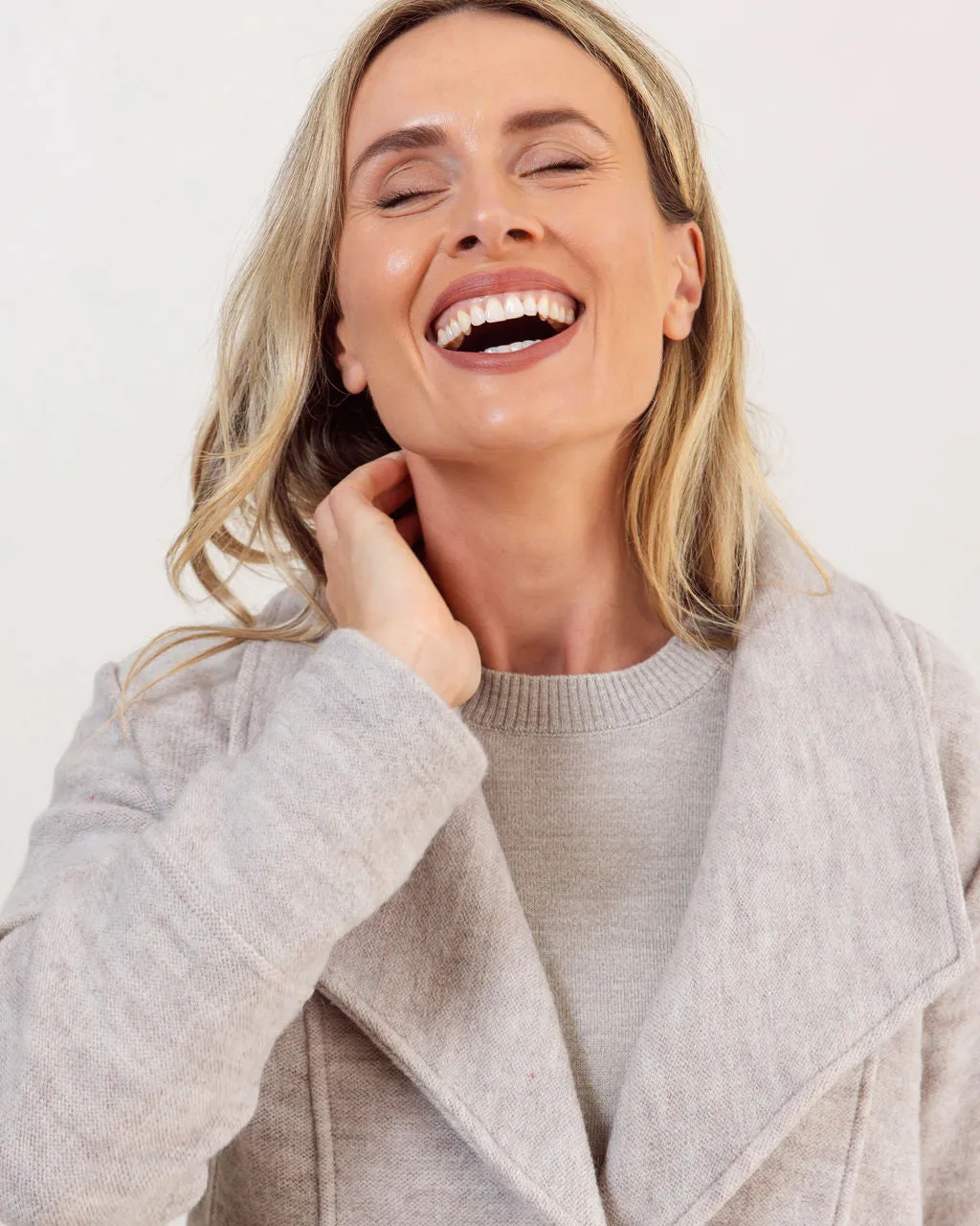 Boiled Wool 1 Button Longline Peacoat - Natural