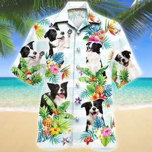 Border Collie Tropical Flower Hawaiian Shirt