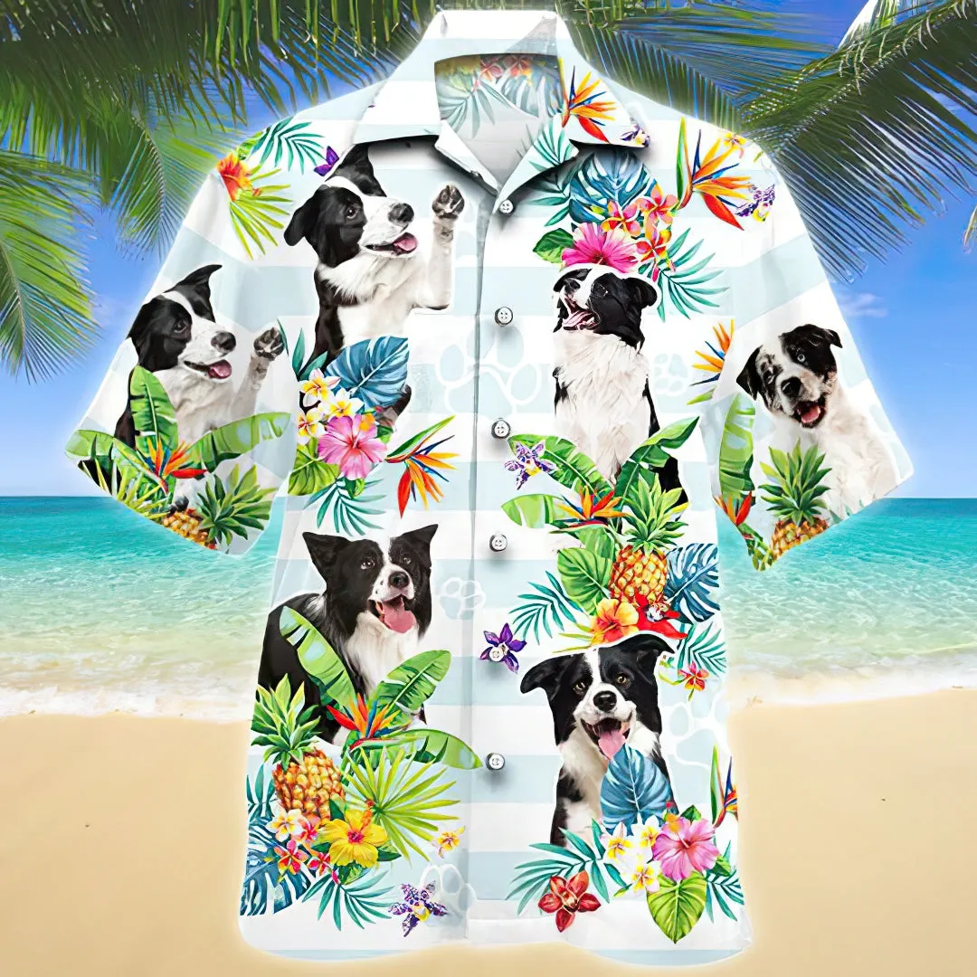 Border Collie Tropical Flower Hawaiian Shirt