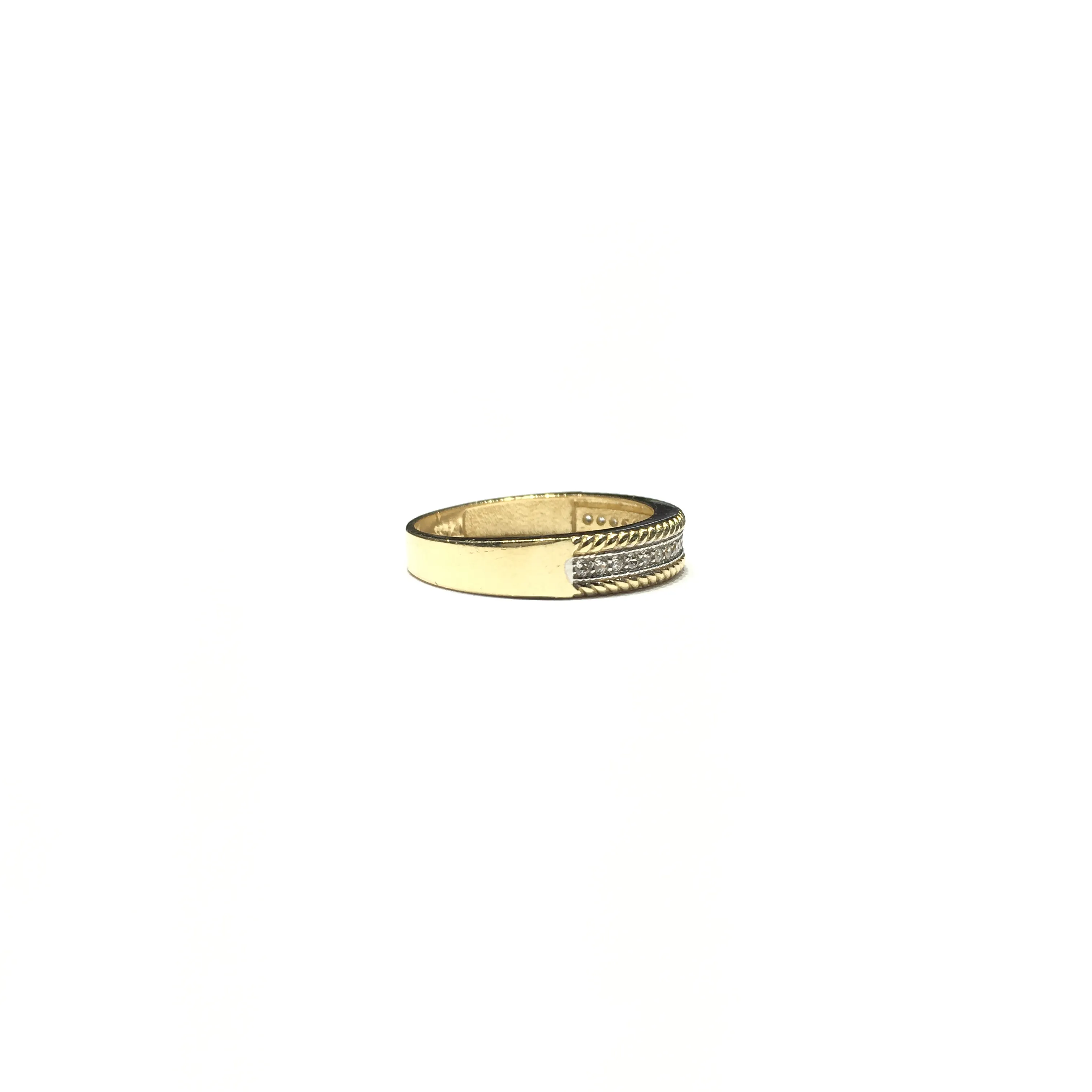 Braided CZ Line Ring (14K)