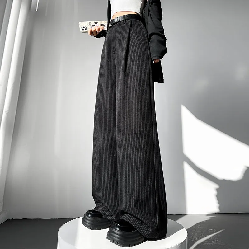 Breathable and Comfortable Stripe Pleated Pants for Casual Use