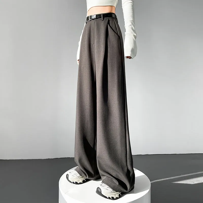 Breathable and Comfortable Stripe Pleated Pants for Casual Use