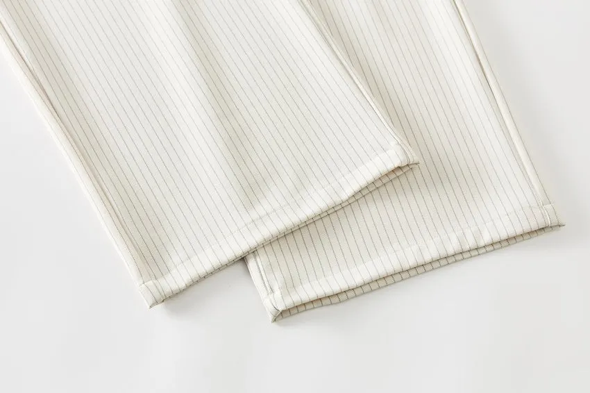 Breathable and Comfortable Stripe Pleated Pants for Casual Use