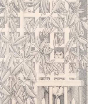 BRIAN JONES "LOOKING THROUGH" PENCIL ON PAPER, 1972