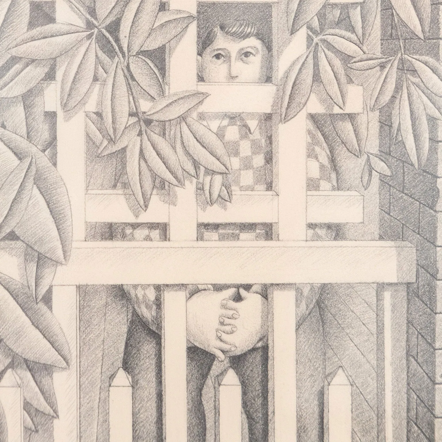 BRIAN JONES "LOOKING THROUGH" PENCIL ON PAPER, 1972