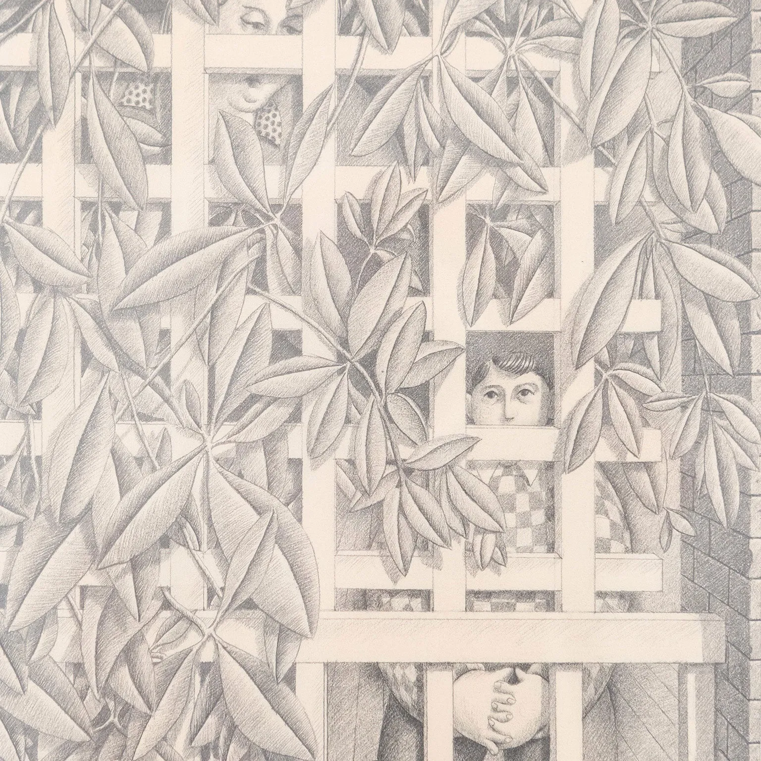 BRIAN JONES "LOOKING THROUGH" PENCIL ON PAPER, 1972