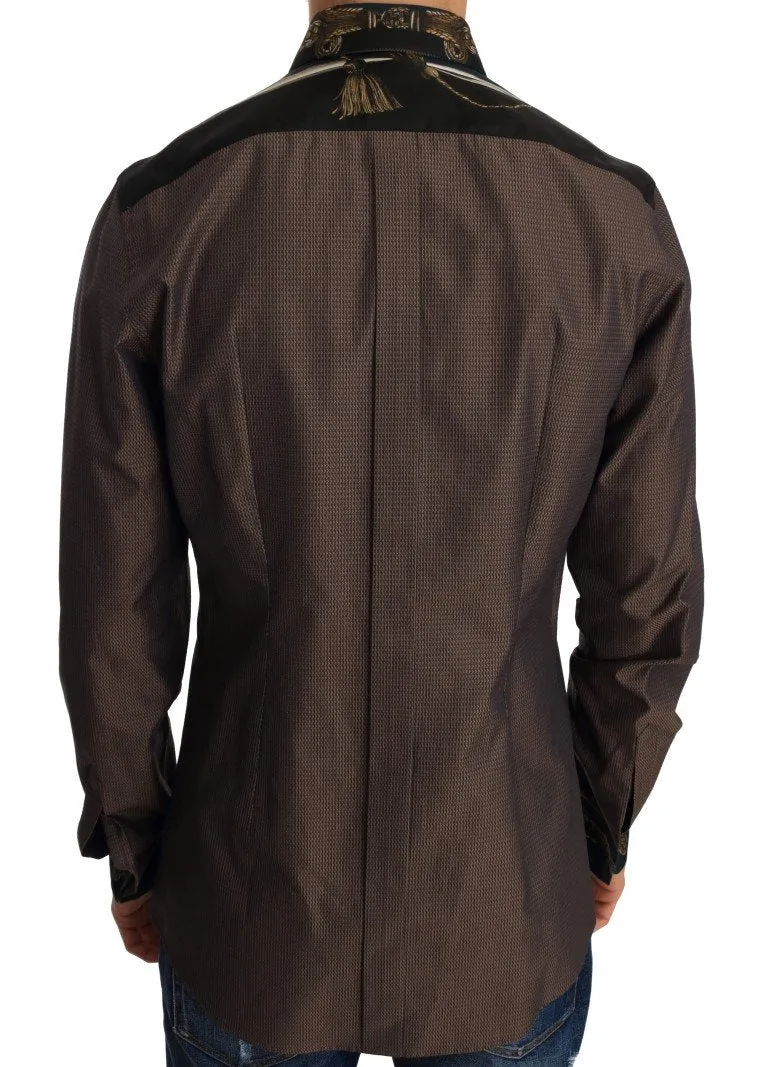 Brown Cotton GOLD Slim Shirt